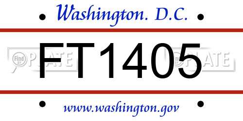 FT1405 District Of Columbia License Plate