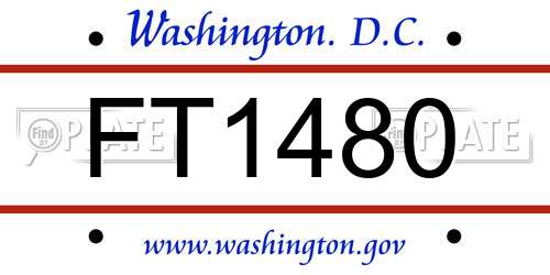 FT1480 District Of Columbia License Plate