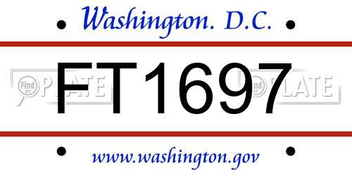 FT1697 District Of Columbia License Plate