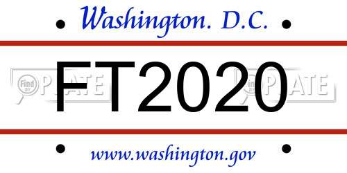 FT2020 District Of Columbia License Plate