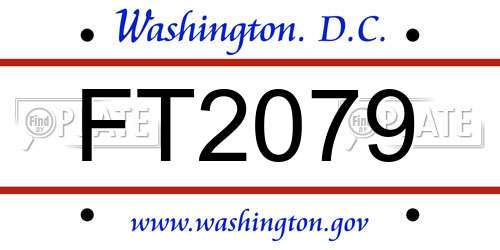 FT2079 District Of Columbia License Plate