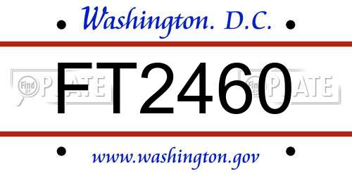 FT2460 District Of Columbia License Plate