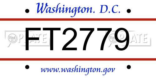 FT2779 District Of Columbia License Plate