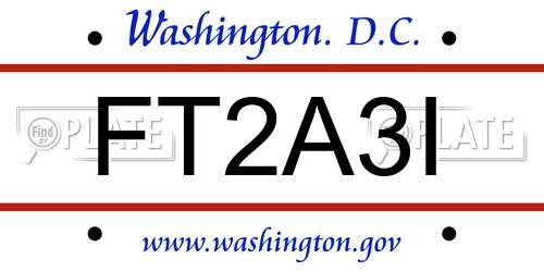 FT2A3I District Of Columbia License Plate