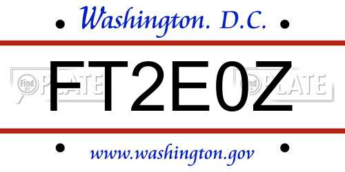 FT2E0Z District Of Columbia License Plate