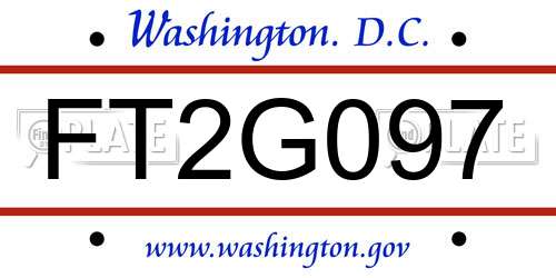 FT2G097 District Of Columbia License Plate