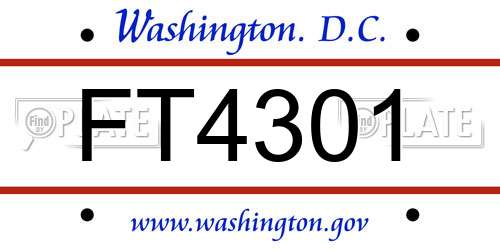 FT4301 District Of Columbia License Plate