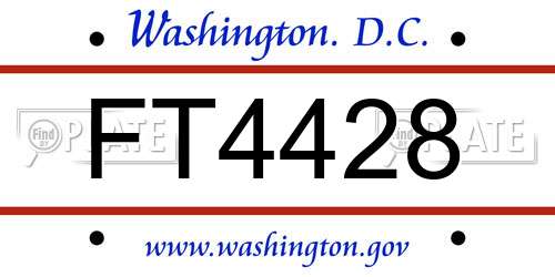 FT4428 District Of Columbia License Plate
