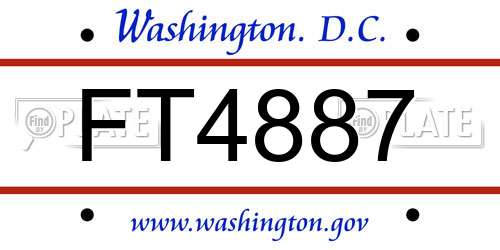 FT4887 District Of Columbia License Plate