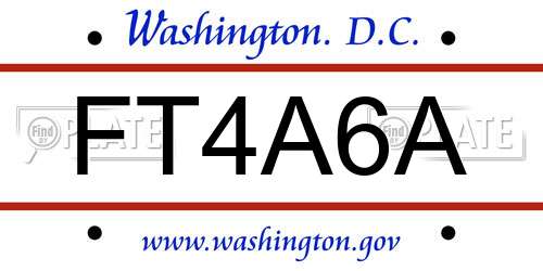 FT4A6A District Of Columbia License Plate