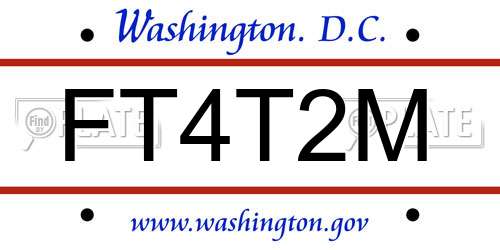 FT4T2M District Of Columbia License Plate