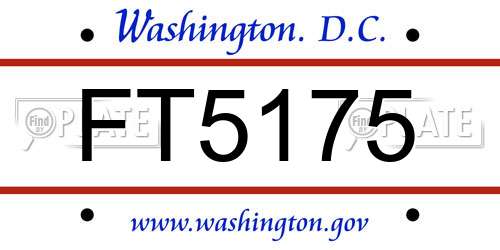 FT5175 District Of Columbia License Plate