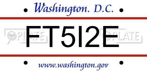 FT5I2E District Of Columbia License Plate