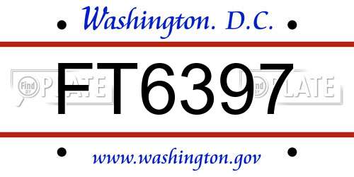 FT6397 District Of Columbia License Plate
