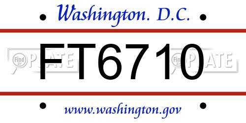 FT6710 District Of Columbia License Plate