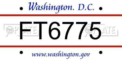 FT6775 District Of Columbia License Plate