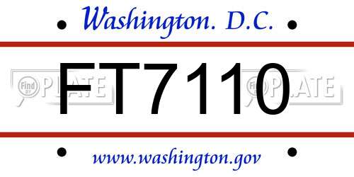 FT7110 District Of Columbia License Plate