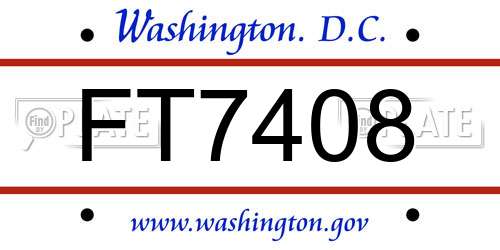 FT7408 District Of Columbia License Plate