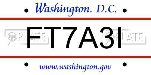 FT7A3I District Of Columbia License Plate
