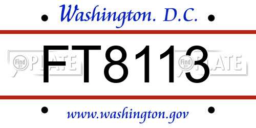 FT8113 District Of Columbia License Plate