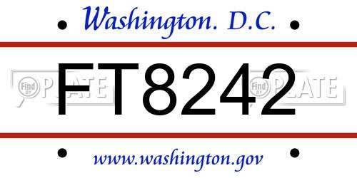 FT8242 District Of Columbia License Plate