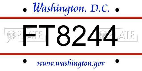 FT8244 District Of Columbia License Plate