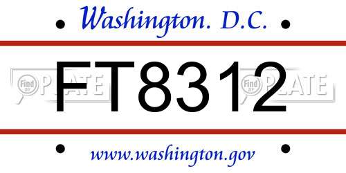 FT8312 District Of Columbia License Plate