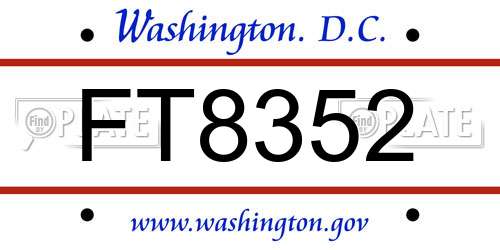 FT8352 District Of Columbia License Plate