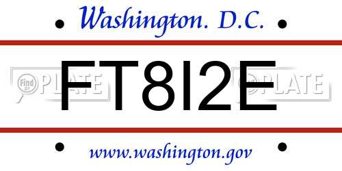 FT8I2E District Of Columbia License Plate