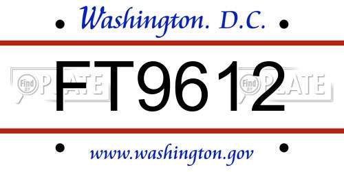 FT9612 District Of Columbia License Plate