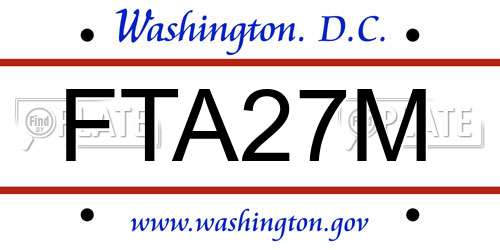 FTA27M District Of Columbia License Plate