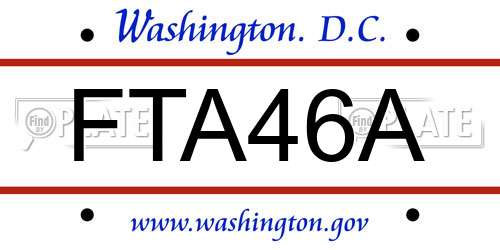 FTA46A District Of Columbia License Plate
