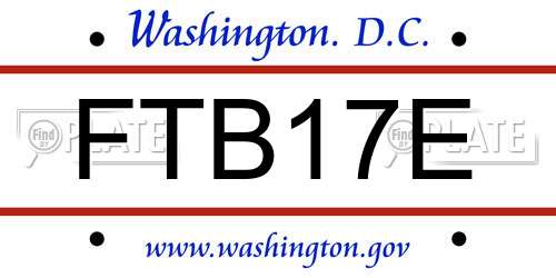 FTB17E District Of Columbia License Plate