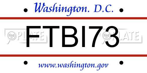 FTBI73 District Of Columbia License Plate
