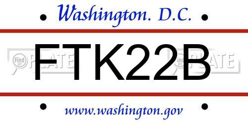 FTK22B District Of Columbia License Plate