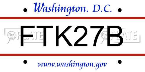 FTK27B District Of Columbia License Plate