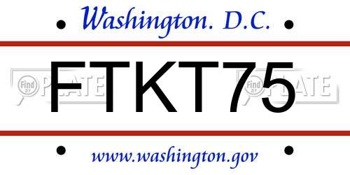 FTKT75 District Of Columbia License Plate
