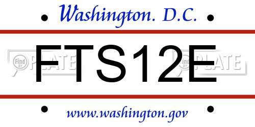 FTS12E District Of Columbia License Plate
