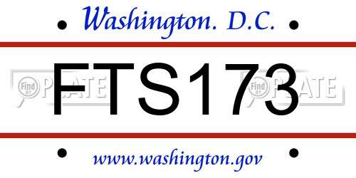 FTS173 District Of Columbia License Plate