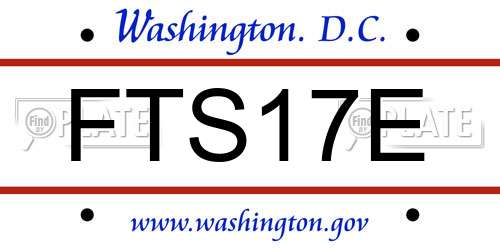 FTS17E District Of Columbia License Plate