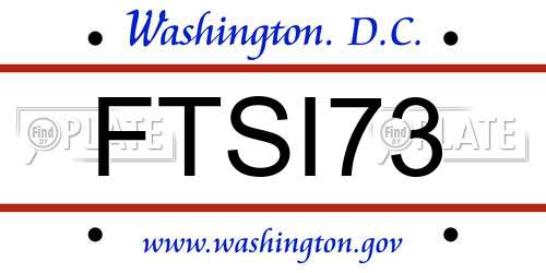 FTSI73 District Of Columbia License Plate