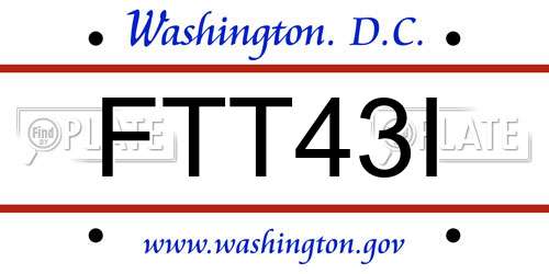 FTT43I District Of Columbia License Plate
