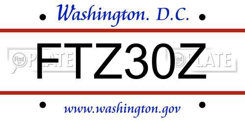FTZ30Z District Of Columbia License Plate