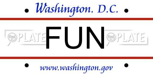 FUN District Of Columbia License Plate