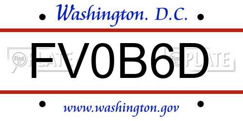 FV0B6D District Of Columbia License Plate