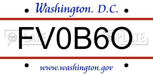 FV0B6O District Of Columbia License Plate