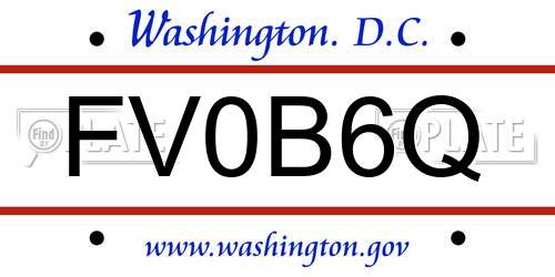 FV0B6Q District Of Columbia License Plate