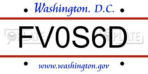 FV0S6D District Of Columbia License Plate