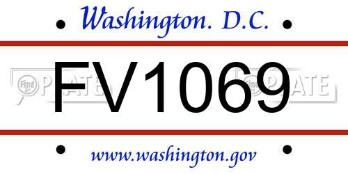 FV1069 District Of Columbia License Plate