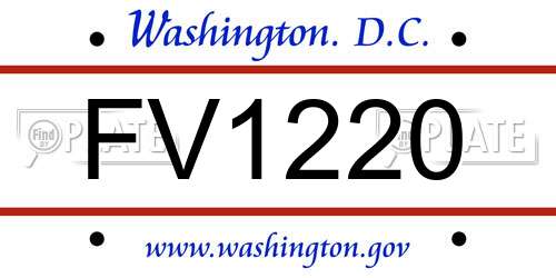 FV1220 District Of Columbia License Plate